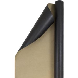 JAM Paper Gift Wrap - Kraft Wrapping Paper - 25 Sq Ft - Black Kraft Paper - Roll Sold Individually (1 roll) 