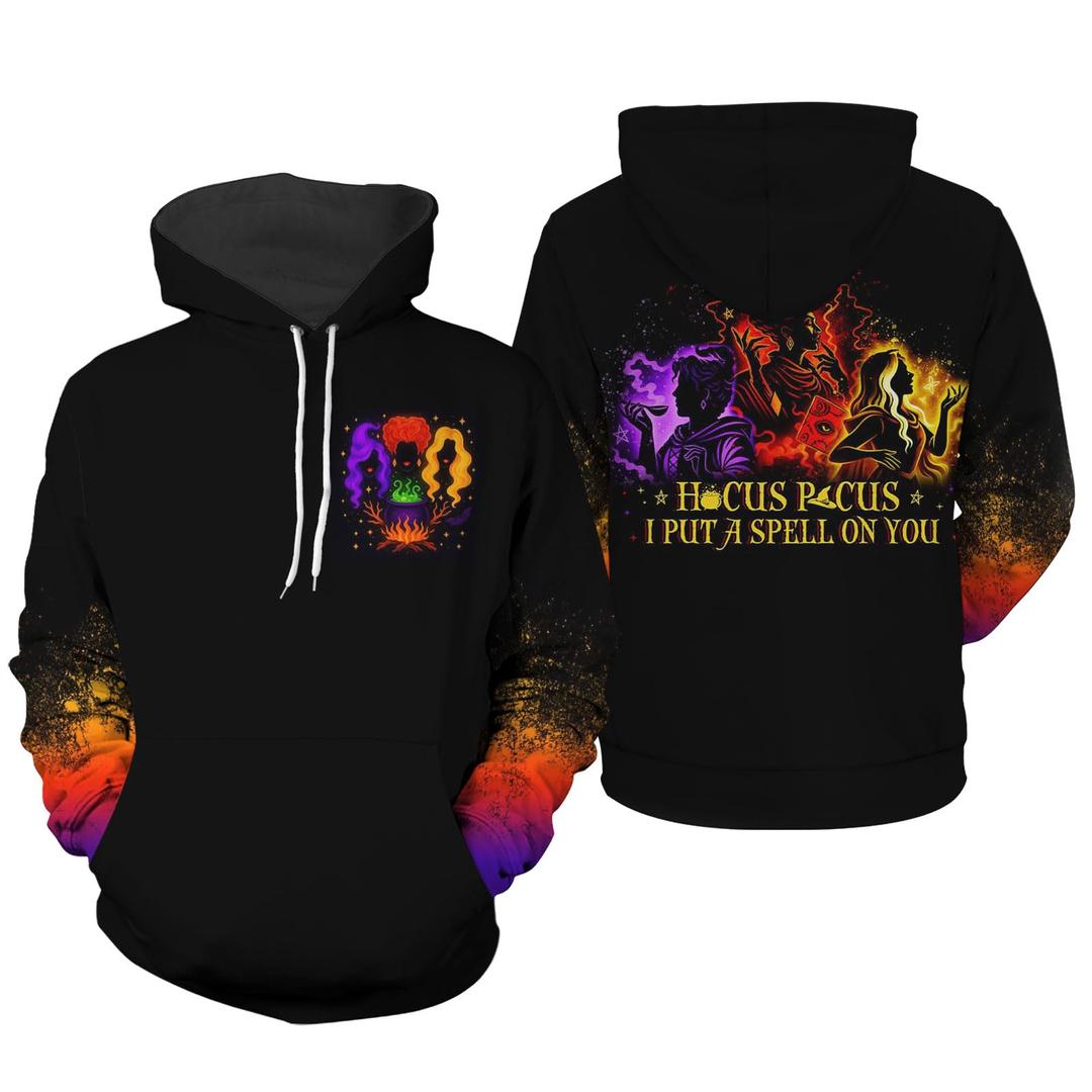 fat mummy Mens Halloween Hoodie, Horror Characters Sweatshirt for Men Women, Witch (M)