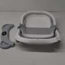 MoreFeel Collapsible Baby Bathtub for Newborn with Thermometer & 1 Hooded Towel & 1 Soft Floating Cushion,Portable Travel Bathtub with Drain Hole, Durable Foldable Baby Tubs for Infants to Toddler (Grey)