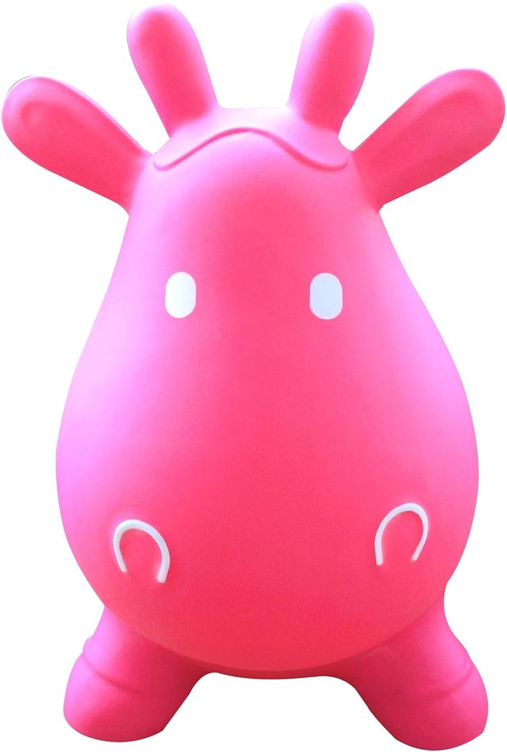 AppleRound Inflatable Ride-on Bouncy Animal Hopper  Horse, Cow or Unicorn  Kids Space Hopper Bouncer with Hand Pump  Jumping Toy for Indoor/Outdoor Play
