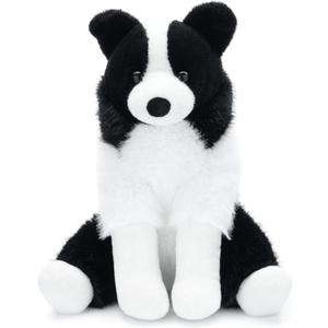 Border Collie Stuffed Animal Plush Dog Toy, 12 Inch, Soft Realistic Black and White Puppy, Cuddly Farm Animal Plushie for Kids, Girls, Boys, Birthday