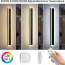 2 Pack 57.0 inch Modern Led Outdoor Wall Light, 3000K-6000K 10%-100% Dimmable Lights for Outside, IP65 Waterproof Wall Sconce Light with Remote Control for Porch,Hallway, Garage,Patio,Stairway,Yard