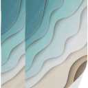 Turquoise Brown Cream Gradient Hand Towels Set of 2 Soft Abstract Beach Theme Ocean Bath Fingertip Towels Decorative Hand Towels for Bathroom Guest Face Towel Modern Kitchen Towels 14"x28"