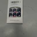 Square Press on Toenails Short Fake ToeNails with Glitter Designs Dark Blue Nail Press ons Glossy Glue on Tonails Summer False Toenails Full Cover Artificial Stick on Nails for Women 24Pcs