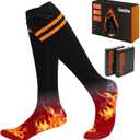 Electric Heated Socks for Men & Women - 6000mAh Rechargeable, Up to70 C Large Heating Area, 8H Heat, Washable for Skiing, Hunting, Camping