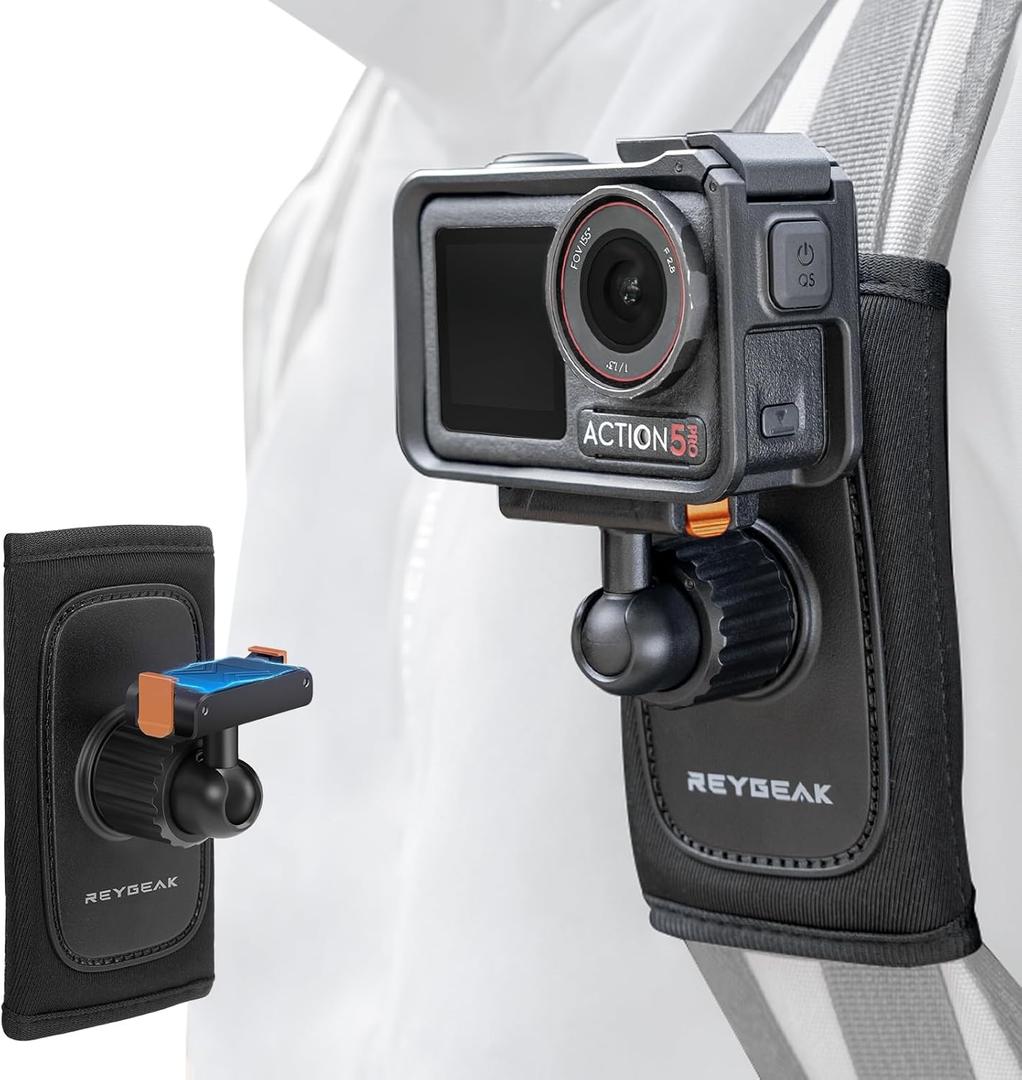 REYGEAK for DJI Osmo Backpack Strap Mount,Bag Belt Shoulder Clip Mount for Action 5 Pro/4/3,Magnetic Backpack Quick Release Mounts for DJI OSMO Action Accessories