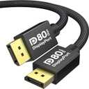 IVANKY 80Gbps DisplayPort Cable 2.1, [VESA Certified], 16K Display Port Cord Compatible FreeSync Gaming Monitor 5090 7900XTX, 6.6FT (Black)