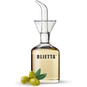 Olive Oil Dispenser Bottle Borosilicate Glass - 4.2 oz 125ml Non Drip Dispenser - Leak Proof Pourer Vinegar Drizzler Cruet - Easy Clean Drip Free Bottles for Kitchen