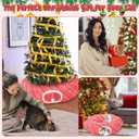 Soulchen Cat Tunnel with Christmas Tree Skirt, 35.8'' Cat Bed for Indoor with Hanging Ball, Xmas Festive Foldable Kitty Pipeline for Kittens Small Animal Christmas Decoration(Diagonal Stripes)