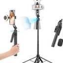 Acer Gadget Auto Face Tracking Tripod for iPhone/Cell Phone/Android/Camera with Light and Remote, 64", No App, 360Rotating Tripod Selfie Stick for Tiktok YouTube Vlog Live Streaming Video Recording