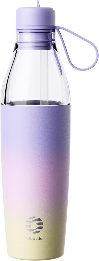 FJbottle 32 oz 3-in-1 Clear Water Bottle Twist Open Flip Straw Tumbler