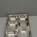 Set of 2 Stainless Steel Rectangular Divided Plates Tray 5 Sections Dinner Plates for Adults - Unbreakable Metal Plate for Campers, and Portion Control Reusable Plate