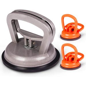 Dent Puller Suction Cup Kit - 3 Pack Paintless Car Body Repair Tool for Dent Removal, Aluminum Alloy Heavy Duty Suction Cups with Thickened Rubber Base for Glass, Tile & Granite Slab Lifting