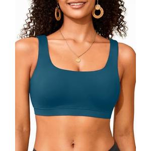 Women Sport Bra Swimsuit Top - Swim Bra Bikini Top Only Scoop Neck Bathing Suit 2025 Swimwear M