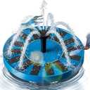 2.5W Solar Bird Bath Fountains  Upgraded Solar Pond Fountain with 6 Nozzles,Solar Fountain for Bird Bath, Pond, Garden Decor (Blue)
