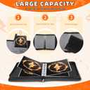 Jumbo Card Binder Compatible with Pokemon XL Jumbo Cards, 100 Pockets Zip Trading Card Binder, QUBAMG Oversized 5.7"7.9" Card Holders Storage, 3-Ring PU Collector Album Card Folder, Lightning Black