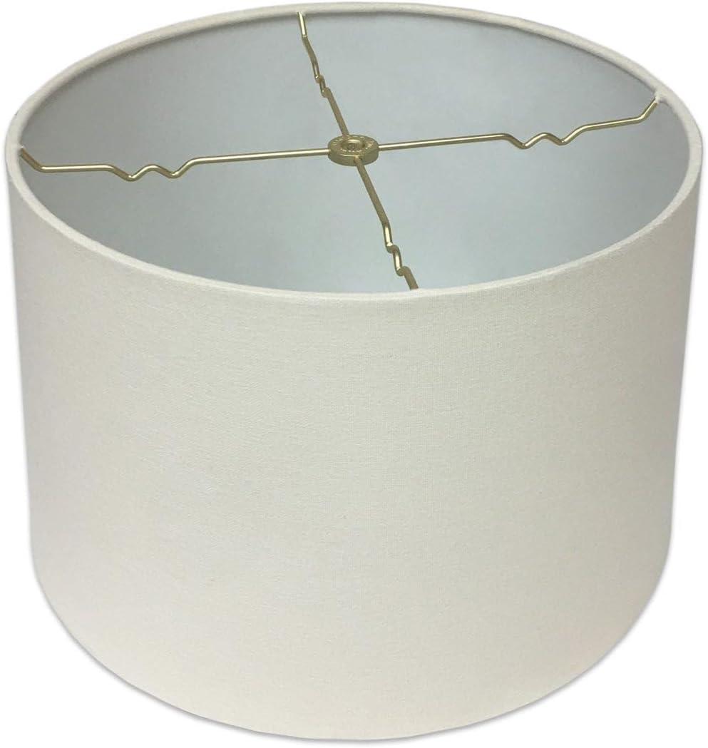 Royal Designs Shallow Drum Hardback Lamp Shade, Linen Eggshell, 15 x 16 x 10