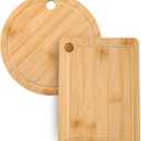 Donxote Small Cutting Board Set of 2 - Compact with Juice Groove for Fruits, Vegetables, Cheese & Sandwiches, Lightweight & Non-Toxic Mini Boards for Charcuterie, Camping & Kitchen