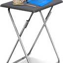 Garden 4 you Folding TV Tray Table/TV Dinner Trays Tables for Eating,Stable Tv Trays Table 25In, Folding Tray Side Table, Foldable Snack Tables for Bed & Sofa, 15 x 18.9 x 26 in (Grey,1PC)