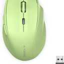 E-YOOSO Wireless Mouse for Laptop, Portable Optical Computer Mouse, 6 Buttons, Cordless 2.4GHz with USB Receiver, 5-Level 4800 DPI, 18 Months Battery Life, for PC Chromebook Windows Mac (Light Green)