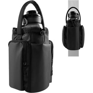 Magnetic Gym Bag for Men and Women, Magnetic Water Bottle Holder, Sling Sport Bag for Travel, Work, Fitness, Black