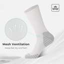 BAMBOO COOL Men's Crew Socks Athletic Running Sports Socks, Cushioned Moisture Wicking, Breathable Arch Support 6 Pack (White, L)