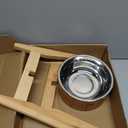 Elevated Dog Bowl for Mid-Large Breed, (12-Inch High, 64-oz) | Raised Food and Water Bowl with Stand, Flip-Resistant - Real Bamboo and Stainless Steel