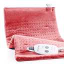 Massaging Weighted Heating Pad for Back Pain Relief, Heating Pads for Neck, Shoulder, Cramp, Portable Heated Pad with 3 Heat Settings & 6 Massage, 18 Relaxing Combinations, Auto Off, 20"*24", Grapefruit Red