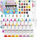 24 Colors Tie Dye Kit, Tie Dye Set for Kids, Pre-Filled Bottles, Non Toxic Permanent Fabric Dye Art Set, Easy DIY Fabric Art - Create Fun (24 Colors), Pack of 2