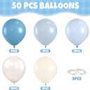 2 x 50 Pcs Dusty Blue Balloon, 12 Inches Pearl Sand White Light Blue Balloons, Apricot Latex Balloons for Kids Boys Birthday Party Wedding Baby Shower Gender Reveal Wedding Decorations