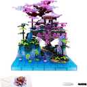 RUUQRUU 2588 PCS Cherry Blossom Bonsai Tree Building Block Sets for Adults Teens，Chinese Moon Palace Architecture Model，Micro Mini Japanese Sakura Tree House Building Kit，Creative Gift for Kids 14+