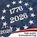1776-2026 250th Anniversary USA Flag 2x3 ft, Embroidered American Betsy Ross Flags for Outside, Heavy Duty 13 Stars 250 Year 13 Colonies US Flag with 2 Brass Grommets