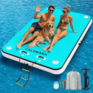 CALOBANA Inflatable Floating Dock with Detachable Ladder for Lake Pool