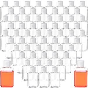 Tanlade 200 Pack 2 oz Empty Hand Sanitizer Bottles Bulk for Customization, Refillable PET Plastic Bottles with Flip Cap for Business, Events, Schools, Party Favors & DIY Liquids(White Lid)