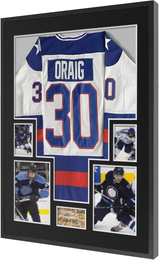 Jersey Frame Display Case, Sport Shadow Box, Metal Frame With Mat, Backing Board, Shatterproof Acrylic Glass, and Hanging Kit for Soccer, Baseball, Basketball, Football (Rectangular7)