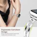 VISOOM Bracelet Compatible for Series 11/10/9/8/se Apple Watch Band 46/45/44/42/41/40/38mm Series 7/SE Women Dressy Luxury Wristband Jewelry Metal Watch Strap for iWatch Series 6/5/4/3/2/1