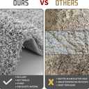 Yimobra Luxury Bathroom Rugs, Fluffy Bath Mats, Non Slip, Water Absorbent Microfiber, Machine Washable, Plush Carpet Shower Rugs, Thick Matts for Bathroom Floor&Tub, 44" X 24", Light Gray and White