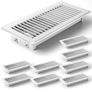8 Pack Floor Vents Floor Registers 5x11 inch,Heavy Duty Floor Air Vent Covers for Home Floor Wall, Rust Proof Finish Registers Grilles & Vents(White) 8 Pack Floor Vents Floor Registers 5x11 inch,Heavy Duty Floor Air Vent Covers for Home Floor Wall, Rust Proof Finish Registers Grilles & Vents(White)