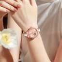 OLEVS Womens Watches Automatic Luxury Dress Ladies Watch Ceramic Strap Rose Gold Self Winding Female Wrist Watch