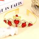 TOBATOBA Queen of Hearts Crown Red Tiara Red Descendants Costume Queen of Hearts Costume Women Girls Dress Accessories for Halloween Cosplay Prom Party