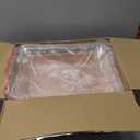 Mumufy 2 Pack Thanksgiving Wicker Large Bread Basket for Serving with Acrylic Lid Woven Rectangular Imitation Rattan Fruit Basket with Cover Food Display Tabletop Christmas Kitchen(13.78x9.84'')