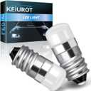 Keiurot 1487 1447 Bulb 1446 1449 E10 Led Bulb House Number Light Bulb Address Lights 10V-30Volt Train Bulbs, Flashlight Bulb, Landscaping Light Warm White, 2Pack