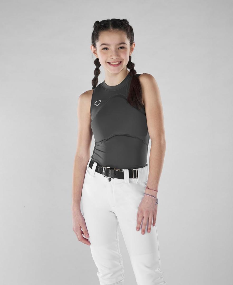EvoShield Girls Racerback Chest Guard (Large, Grey)