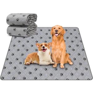 JERIA 2 Pack 36"x 41" Waterproof Non Slip Wee Wee padReusable Washable Pee Pads for DogsAbsorbent and Leakproof Training Mats for Potty, Bed, Sofa, Potty Training