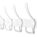 WEBI Coat Rack Wall Mount long,8 Tri Hooks for Hanging,30 inch Hook Rack Rail,Coat Hanger Wall Mounted for Clothes,Jacket,Hats,White