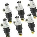 Fuel Injector No.E59E-9F593-A1A/E67E-9F593-B1B Fuel Injection Nozzle for Ford F-150 1987-1990 4.9L for Ford Bronco 4.9L 1987-1990 Gray 6 Pcs Auto Replacement Parts