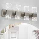 Modern Bathroom Light fixtures Brushed Nickel Dimmable Vanity Lights for Bathroom Crystal LED Bathroom Lighting fixtures Over Mirror 4 Light 6000K