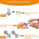 3 x Motorcycle Battery Terminal Bolts and Nuts,Hincell 24pcs 304 Stainless Stee ATV Battery Bolt Motorcycle Battery Terminal Screws with Square Nuts(M6x16mm)