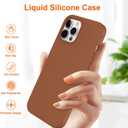 for iPhone 12 Pro Max Case with Screen Protector, Liquid Silicone Shockproof Protective Women Girls Phone Cover Case for iPhone 12 Pro Max, Middle Brown