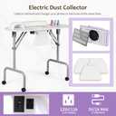 AGESISI Portable Manicure Table Foldable Nail Desk with Charging Station & Dust Collector Professional Nail Tech Table for Technician Spa Salon Workstation, Wrist Pad, 4 Lockable Wheels, White Marbled